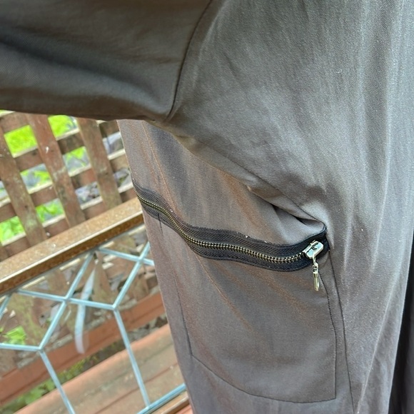 Vintage Sample Krakerz long cowl neck fleecy lined  M multi zip brown coat - Picture 3 of 10